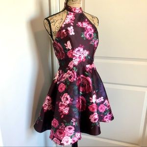 High Neck Halter Hi-Lo Prom Dress